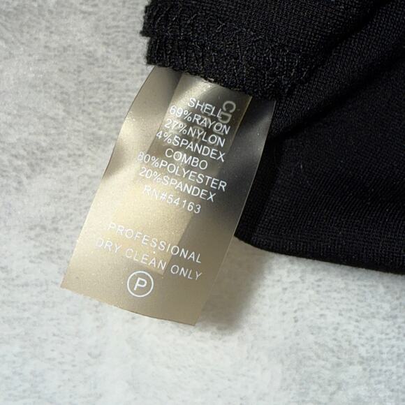 Calvin Klein Black Mesh Sleeve Bodycon Cocktail Dress Glam Minimalist Chic 6 LBD - Picture 13 of 14